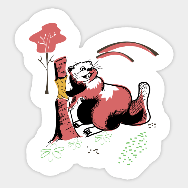 Beaver Sticker by nickemporium1